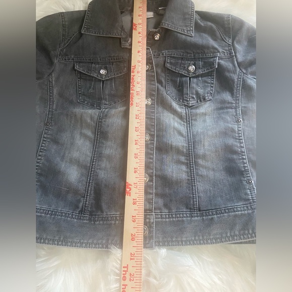 Chico’s Sz 0 Women's Gray Denim Jacket - Picture 5 of 13
